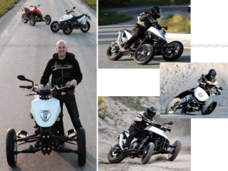 Illustration for article titled Brudeli's Three-Wheeled Leanster: Menage a Trois Redefined